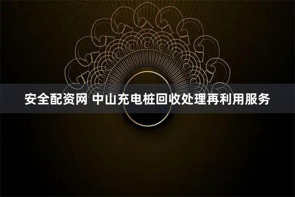 安全配资网 中山充电桩回收处理再利用服务